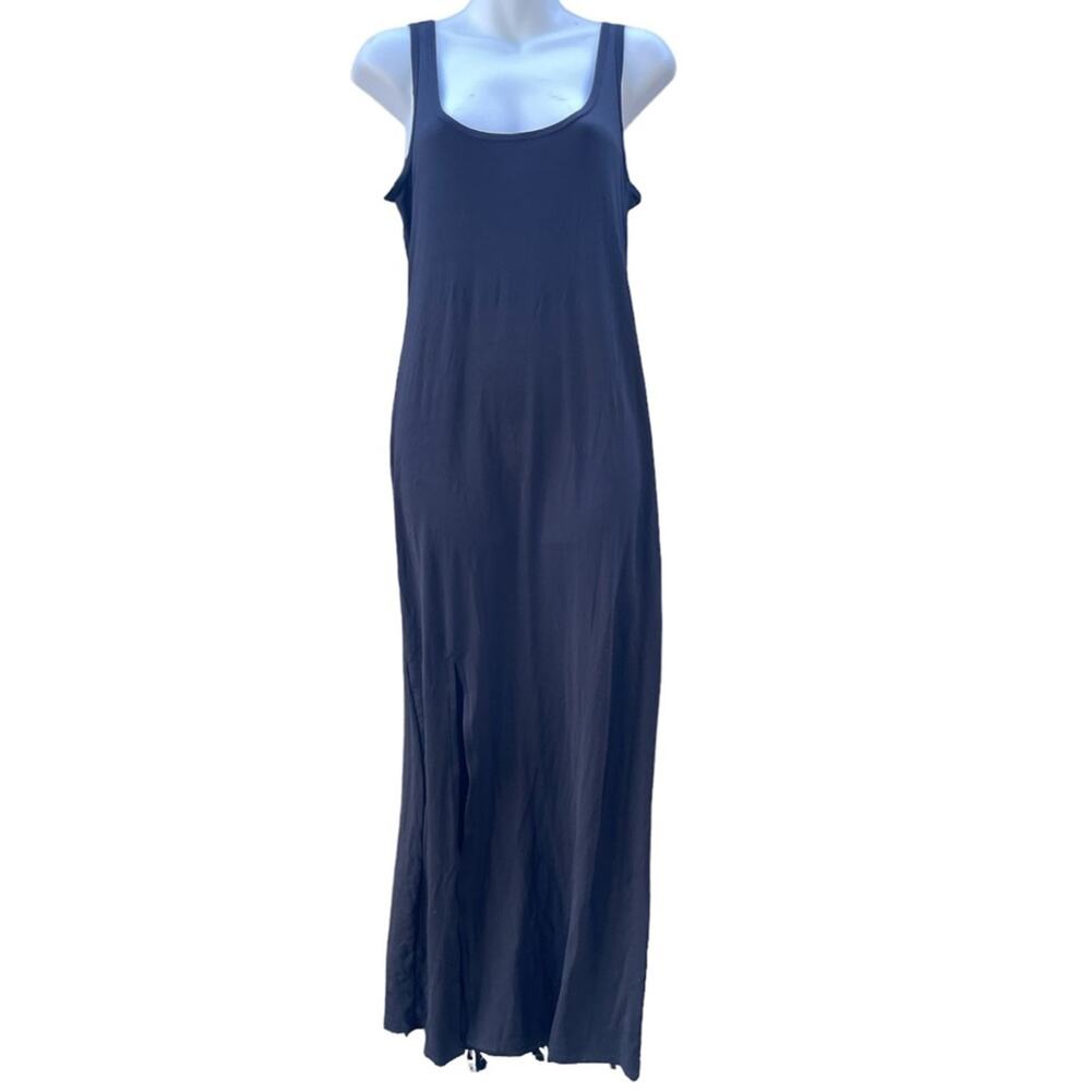 Boston Proper black maxi dress with front slit